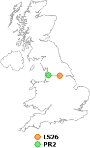 map showing distance between LS26 and PR2
