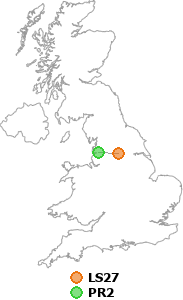 map showing distance between LS27 and PR2