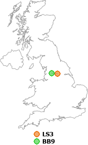 map showing distance between LS3 and BB9