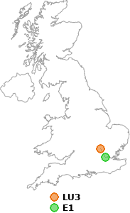map showing distance between LU3 and E1