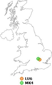 map showing distance between LU6 and MK4
