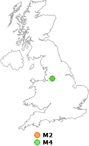 map showing distance between M2 and M4