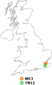 map showing distance between ME3 and TN12