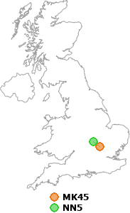 map showing distance between MK45 and NN5