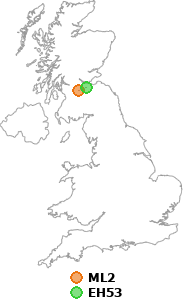 map showing distance between ML2 and EH53