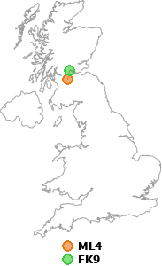 map showing distance between ML4 and FK9