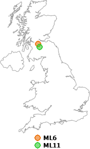 map showing distance between ML6 and ML11