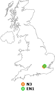 map showing distance between N3 and EN1