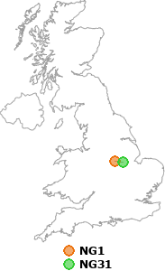 map showing distance between NG1 and NG31
