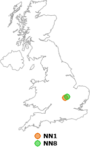 map showing distance between NN1 and NN8
