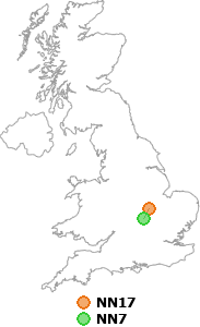 map showing distance between NN17 and NN7