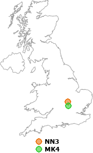 map showing distance between NN3 and MK4