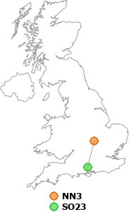 map showing distance between NN3 and SO23