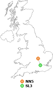 map showing distance between NN5 and SL3