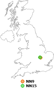 map showing distance between NN9 and NN15