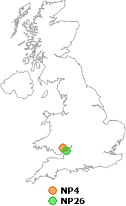 map showing distance between NP4 and NP26