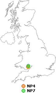 map showing distance between NP4 and NP7