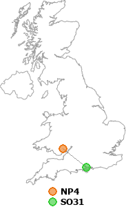 map showing distance between NP4 and SO31