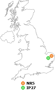 map showing distance between NR5 and IP27