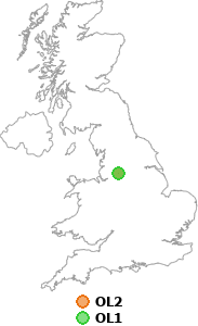 map showing distance between OL2 and OL1