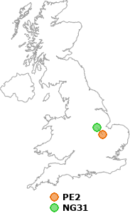 map showing distance between PE2 and NG31