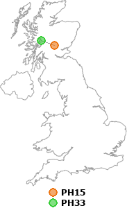 map showing distance between PH15 and PH33