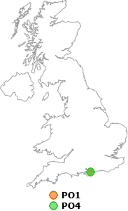 map showing distance between PO1 and PO4