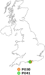 map showing distance between PO30 and PO41