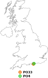 map showing distance between PO33 and PO4