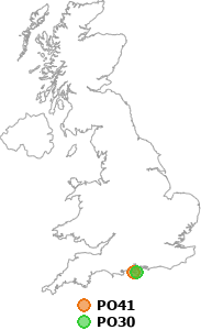 map showing distance between PO41 and PO30