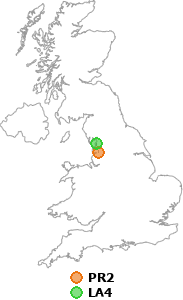 map showing distance between PR2 and LA4