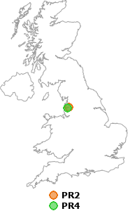 map showing distance between PR2 and PR4