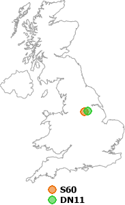 map showing distance between S60 and DN11
