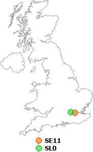 map showing distance between SE11 and SL0