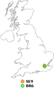 map showing distance between SE9 and BR6