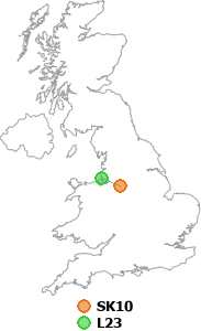 map showing distance between SK10 and L23