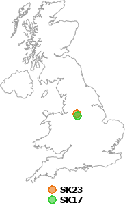 map showing distance between SK23 and SK17