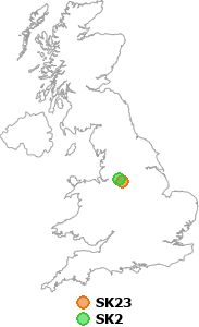 map showing distance between SK23 and SK2