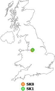 map showing distance between SK8 and SK1