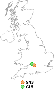 map showing distance between SN3 and GL5