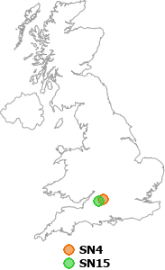map showing distance between SN4 and SN15