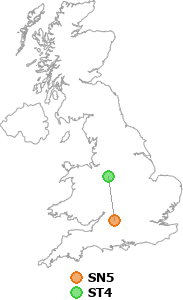 map showing distance between SN5 and ST4