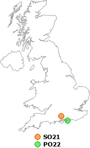 map showing distance between SO21 and PO22