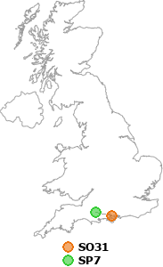 map showing distance between SO31 and SP7
