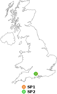 map showing distance between SP1 and SP2