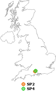 map showing distance between SP2 and SP4