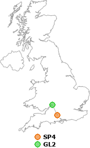 map showing distance between SP4 and GL2