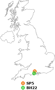 map showing distance between SP5 and BH22