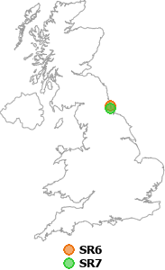map showing distance between SR6 and SR7