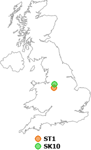 map showing distance between ST1 and SK10